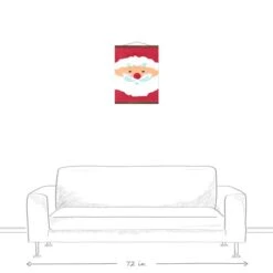 Santa Face 16x20 Teak Hanging Canvas -Michaels X-Mas Decor D518047S 3