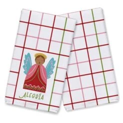 Alegria Angel Grid Tea Towels - Set Of 2