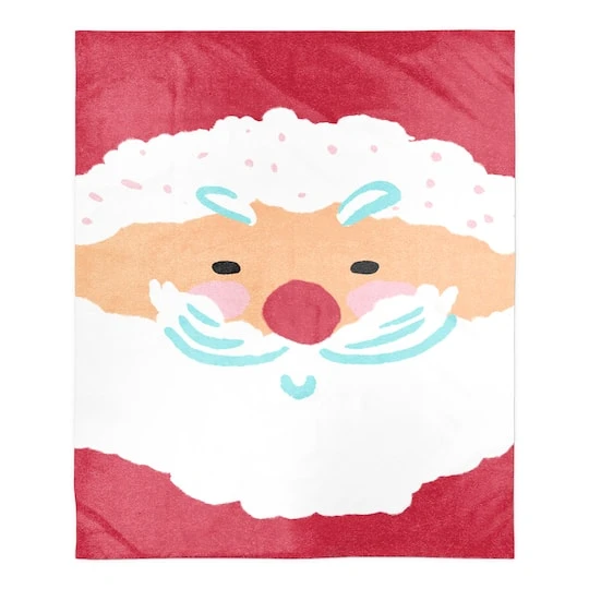 Santa Face 50x60 Sherpa Fleece Blanket 4 Santa Face 50x60 Sherpa Fleece Blanket - Image 2