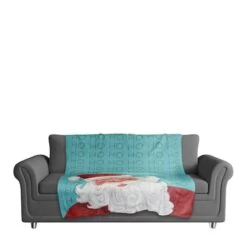 Santa Ho Ho Ho 50x60 Sherpa Fleece Blanket -Michaels X-Mas Decor D518077S 2