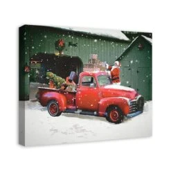 Santa Packing The Truck 24x20 Canvas Wall Art -Michaels X-Mas Decor D518094S 2