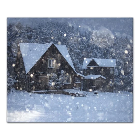Christmas Cottage Canvas Wall Art 3 Christmas Cottage Canvas Wall Art