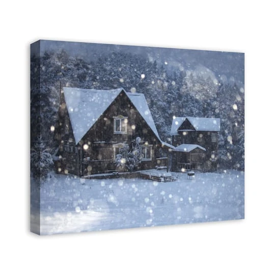 Christmas Cottage Canvas Wall Art 5 Christmas Cottage Canvas Wall Art - Image 3