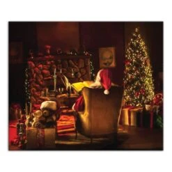 Santa By The Fireplace 24x20 Canvas Wall Art 9 Santa By The Fireplace 24x20 Canvas Wall Art -Michaels X-Mas Decor D518097S 1 1