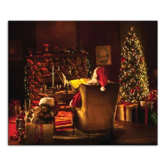 Santa By The Fireplace 24x20 Canvas Wall Art 4 Santa By The Fireplace 24x20 Canvas Wall Art - Image 2