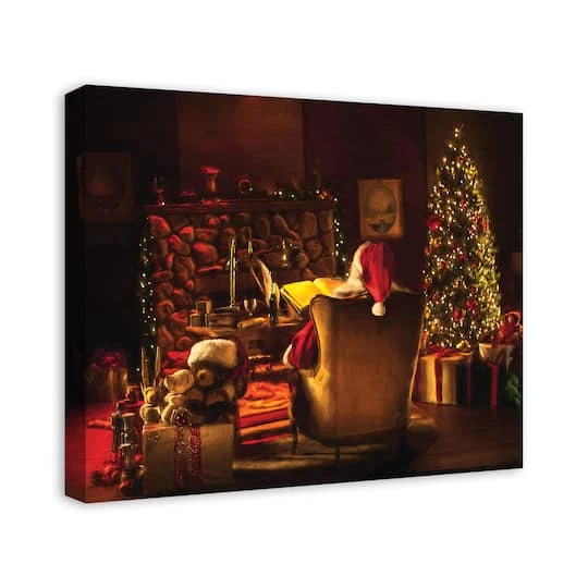 Santa By The Fireplace 24x20 Canvas Wall Art 5 Santa By The Fireplace 24x20 Canvas Wall Art - Image 3