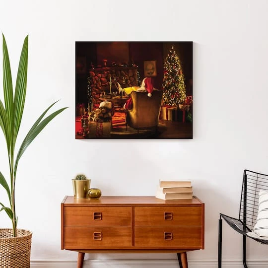 Santa By The Fireplace 24x20 Canvas Wall Art 7 Santa By The Fireplace 24x20 Canvas Wall Art - Image 5