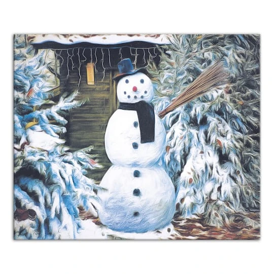 Winter Snowman 24x20 Canvas Wall Art 3 Winter Snowman 24x20 Canvas Wall Art