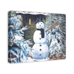 Winter Snowman 24x20 Canvas Wall Art 10 Winter Snowman 24x20 Canvas Wall Art -Michaels X-Mas Decor D518098S 2