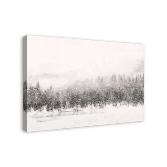 Calm Snowy Trees 36x24 Canvas Wall Art 5 Calm Snowy Trees 36x24 Canvas Wall Art - Image 3