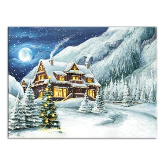 Cabin In The Mountains 40x30 Canvas Wall Art 3 Cabin In The Mountains 40x30 Canvas Wall Art