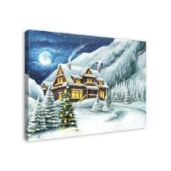 Cabin In The Mountains 40x30 Canvas Wall Art 10 Cabin In The Mountains 40x30 Canvas Wall Art -Michaels X-Mas Decor D518102S 2
