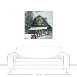 Black Barn With Wreath 36x36 Canvas Wall Art -Michaels X-Mas Decor D518107S 5