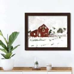 Christmas Snow On The Farm Walnut Framed Print Under Plexiglass 9 Christmas Snow On The Farm Walnut Framed Print Under Plexiglass -Michaels X-Mas Decor D518109S 3