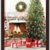 Christmas Morning Walnut Framed Print Under Plexiglass 2 Christmas Morning Walnut Framed Print Under Plexiglass -Michaels X-Mas Decor D518113S 1