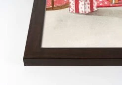 Christmas Morning Walnut Framed Print Under Plexiglass -Michaels X-Mas Decor D518113S 2