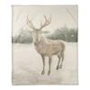 Winter Deer 50x60 Coral Fleece Blanket -Michaels X-Mas Decor D518116S 1