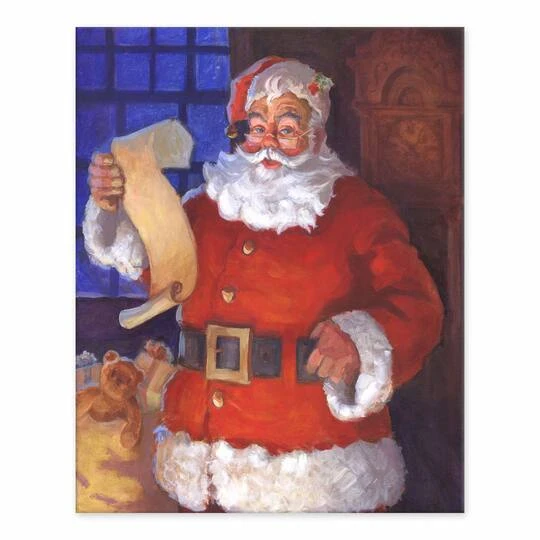 Santa Claus With List 10x8 Tabletop Canvas 4 Santa Claus With List 10x8 Tabletop Canvas - Image 2