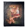 Painted Santa On Piano 50x60 Coral Fleece Blanket -Michaels X-Mas Decor D518121S 1