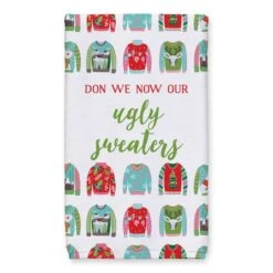 Don Our Ugly Sweaters Tea Towels - Set Of 2 -Michaels X-Mas Decor D518134S 2