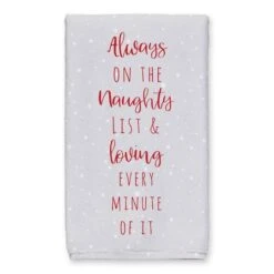 Always On Naughty List Tea Towels - Set Of 2 -Michaels X-Mas Decor D518136S 2