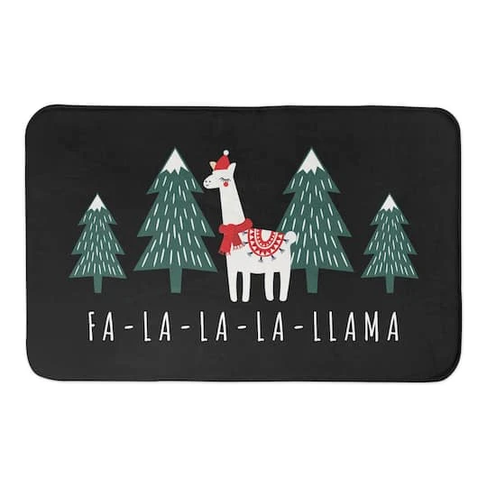 Designs Direct Holiday Caroling Llama Bath Mat, 34" X 21" 3 Designs Direct Holiday Caroling Llama Bath Mat, 34" X 21"