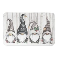 Designs Direct Winter Forest Gnomes Bath Mat, 34" X 21"