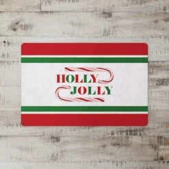Holly Jolly Candycane Green Red 27x18 Floor Mat 7 Holly Jolly Candycane Green Red 27x18 Floor Mat -Michaels X-Mas Decor D518196S 2