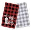 Open Sleigh Buffalo Print Tea Towels - Set Of 2