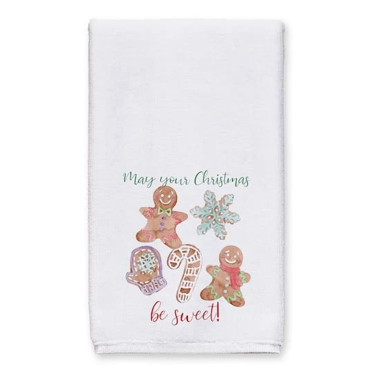 Sweet Christmas Watercolor Cookies Tea Towel Set 5 Sweet Christmas Watercolor Cookies Tea Towel Set - Image 3