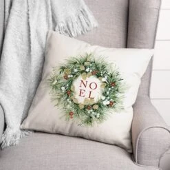 Noel Wreath 18x18 Throw Pillow 7 Noel Wreath 18x18 Throw Pillow -Michaels X-Mas Decor D518211S 2