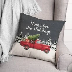 Home Holidays Truck 18x18 Throw Pillow 7 Home Holidays Truck 18x18 Throw Pillow -Michaels X-Mas Decor D518218S 2