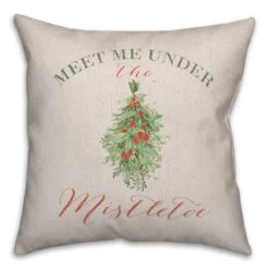 Meet Under Mistletoe 18x18 Throw Pillow 7 Meet Under Mistletoe 18x18 Throw Pillow -Michaels X-Mas Decor D518220S 2