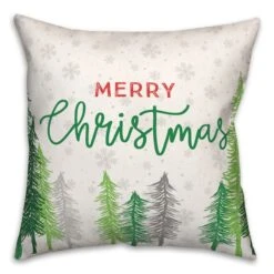 Merry Christmas Forest Square Throw Pillow -Michaels X-Mas Decor D518221S 2