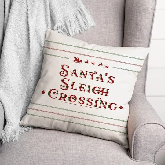 Santas Sleigh Crossing 18x18 Throw Pillow 4 Santas Sleigh Crossing 18x18 Throw Pillow - Image 2