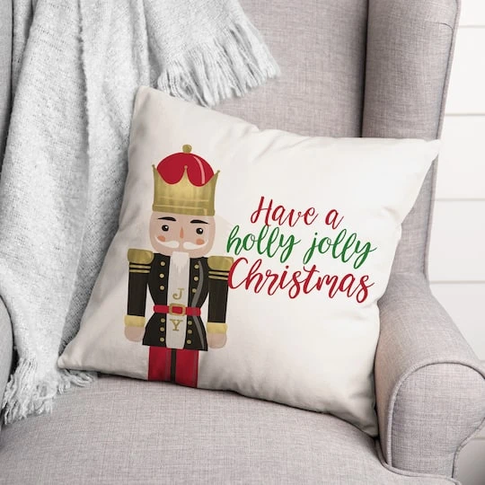 Holly Jolly Nutcracker 18x18 Throw Pillow 4 Holly Jolly Nutcracker 18x18 Throw Pillow - Image 2