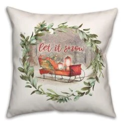 Let It Snow Sled Wreath 18x18 Throw Pillow 7 Let It Snow Sled Wreath 18x18 Throw Pillow -Michaels X-Mas Decor D518227S 2