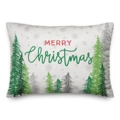 Merry Christmas Forest Throw Pillow