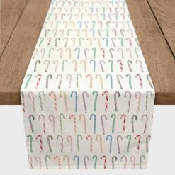 Candy Cane Pattern 16x72 Poly Twill Table Runner 8 Candy Cane Pattern 16x72 Poly Twill Table Runner -Michaels X-Mas Decor D518243S 2