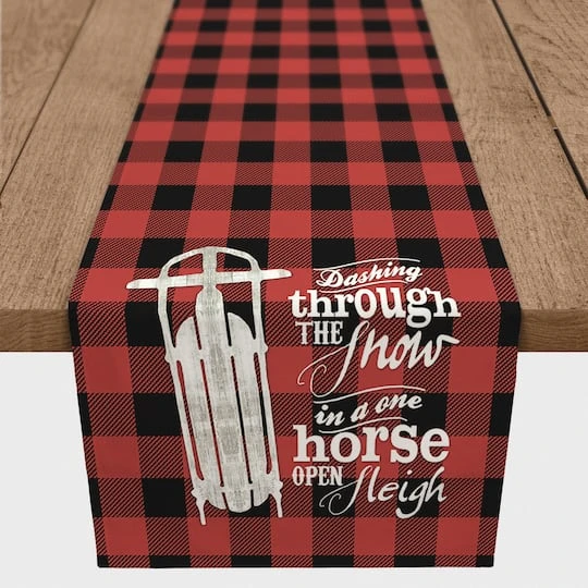 One Horse Open Sleigh Poly Twill Table Runner 5 One Horse Open Sleigh Poly Twill Table Runner - Image 3