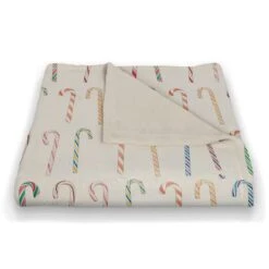 Candy Cane Pattern 50x60 Coral Fleece Blanket 8 Candy Cane Pattern 50x60 Coral Fleece Blanket -Michaels X-Mas Decor D518273S 2