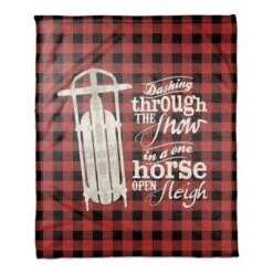 One Horse Open Sleigh 50x60 Coral Fleece Blanket 6 One Horse Open Sleigh 50x60 Coral Fleece Blanket -Michaels X-Mas Decor D518277S 1 1