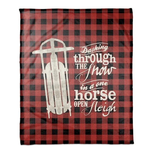 One Horse Open Sleigh 50x60 Coral Fleece Blanket 4 One Horse Open Sleigh 50x60 Coral Fleece Blanket - Image 2