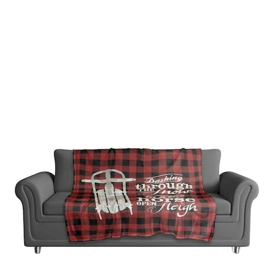 One Horse Open Sleigh 50x60 Coral Fleece Blanket 5 One Horse Open Sleigh 50x60 Coral Fleece Blanket - Image 3