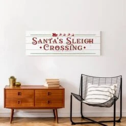 Santas Sleigh Crossing Wood 36x12 Canvas Wall Art -Michaels X-Mas Decor D518282S 5