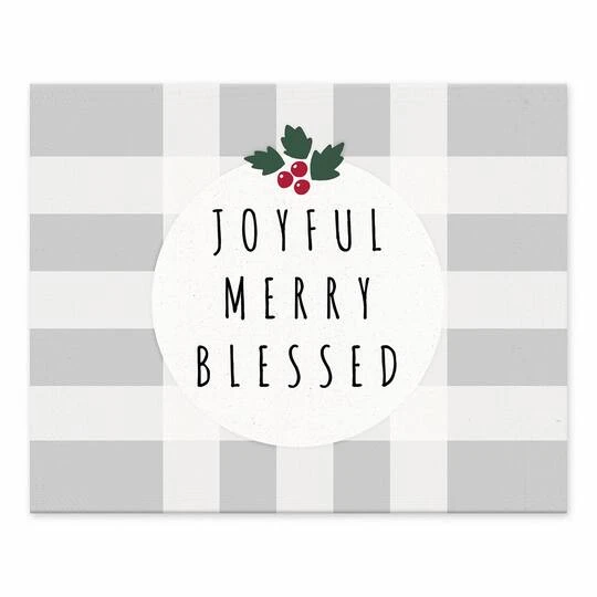 Joyful Merry Blessed 10x8 Tabletop Canvas 3 Joyful Merry Blessed 10x8 Tabletop Canvas