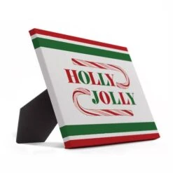 Holly Jolly Candy Cane 10x8 Tabletop Canvas -Michaels X-Mas Decor D518293S 2
