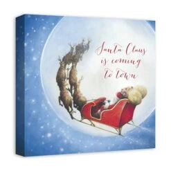Santa Sleigh Painting Moon 16x16 Canvas Wall Art -Michaels X-Mas Decor D518301S 2