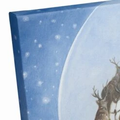 Santa Sleigh Painting Moon 16x16 Canvas Wall Art -Michaels X-Mas Decor D518301S 3