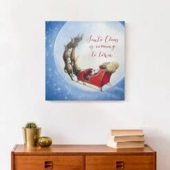 Santa Sleigh Painting Moon 16x16 Canvas Wall Art -Michaels X-Mas Decor D518301S 5